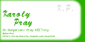 karoly pray business card